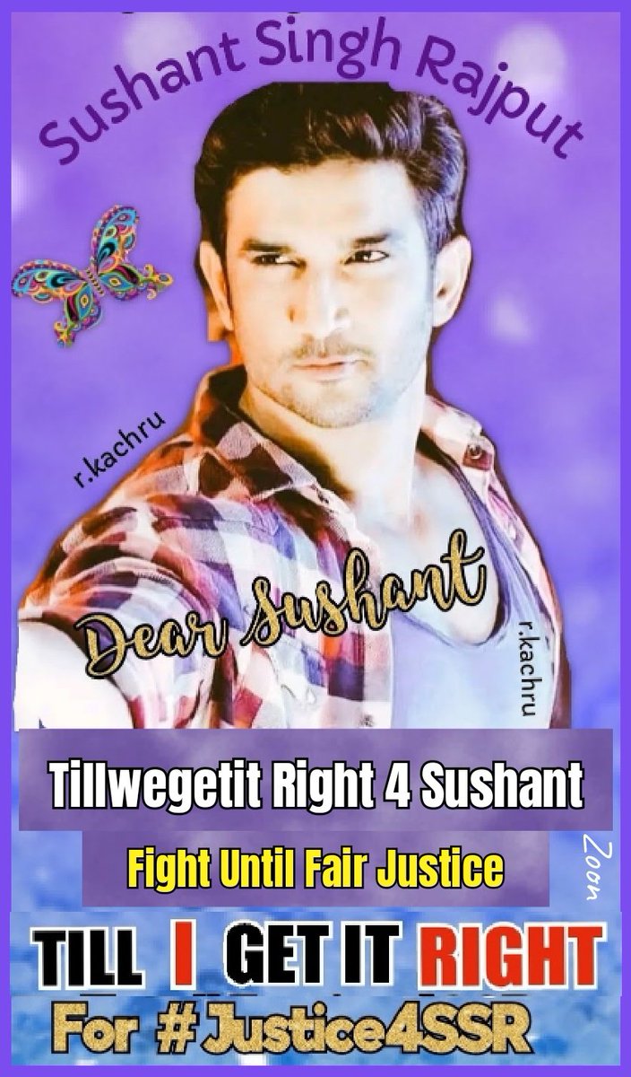 Rachna Kachru 🇮🇳 Celebrate Sushant Everyday❤️🦋 (@kachrurachna) on Twitter photo 🔥EVENING TAGLINE🔥
No Matter How Hard it’s Going To Be
No Matter How Long it’s Going To Take We'll Fight Together Till The End For #SushantSinghRajput𓃵's JUSTICE
<a href="/Copsview/">Praveen Sood</a> Impose IPC 302 & Arrest
SSR Killers
No More Delay No More Politics
Tillwegetit Right 4 Sushant 🔱🦋 🔥EVENING TAGLINE🔥
No Matter How Hard it’s Going To Be
No Matter How Long it’s Going To Take We'll Fight Together Till The End For #SushantSinghRajput𓃵's JUSTICE
<a href="/Copsview/">Praveen Sood</a> Impose IPC 302 & Arrest
SSR Killers
No More Delay No More Politics
Tillwegetit Right 4 Sushant 🔱🦋
