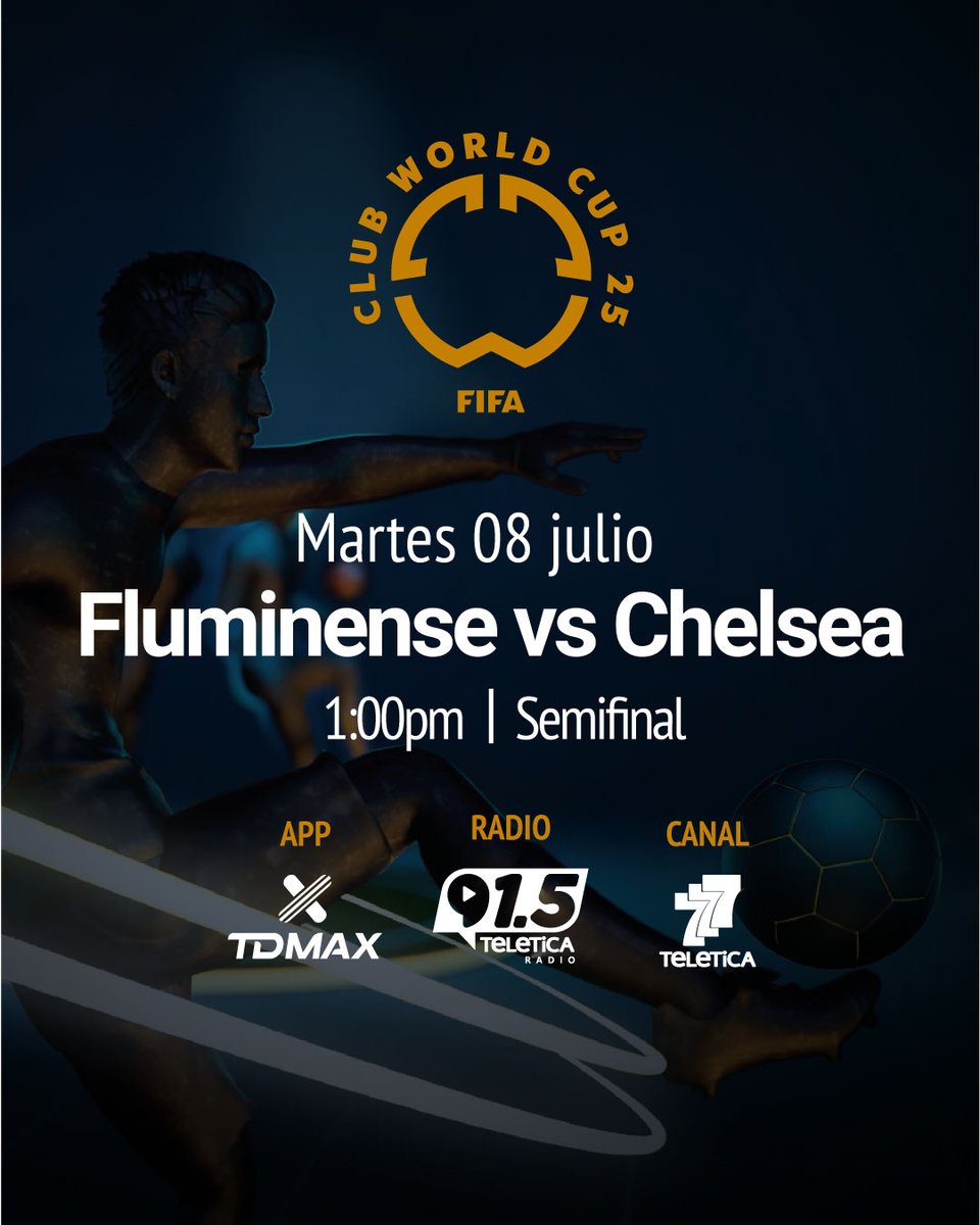 Todo el contenido del #MundialDeClubes puede encontrarlo aquí: ow.ly/c6mk50WlWn8.

Este es el partido para hoy y las plataformas en las que los puede disfrutar.