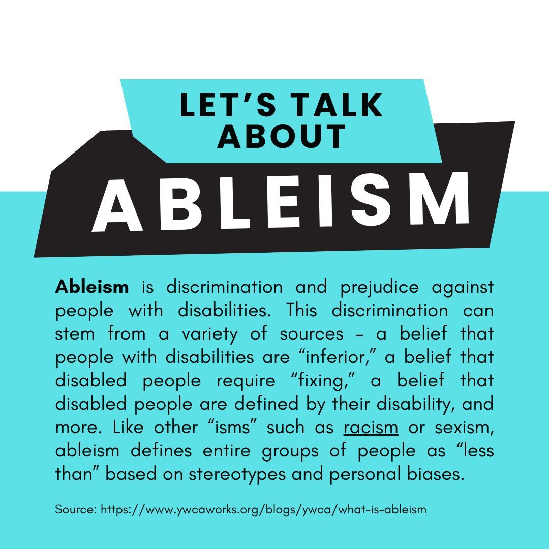 wfuwgss's tweet image. We cannot discuss disabilities without mentioning ableism. Take a few moments to strengthen your allyship muscles and swipe to learn more....

#disabilitypridemonth #disabilityawareness #ableism #inclusivitymatters