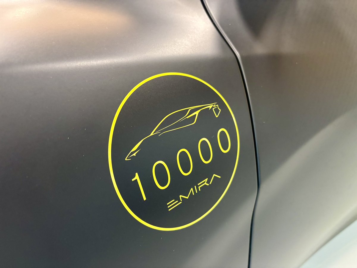 The 10,000th Lotus Emira, built in December 2024, with a wrap that features the name of everyone who worked in Hethel at the time. 

It took Lotus two-and-a-half years to build 10,000 examples of the Emira. 

For comparison, the Esprit took 28 years to reach the same total.