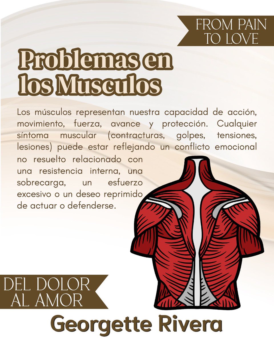 podomancia's tweet photo. #deldoloralamor
¿Qué significa tener problemas con tus músculos?
#georgetterivera #altasvibraciones #biodescodificacion #músculos #fibromialgia #torticulis #lumbalgia #calambres #lesionesmusculoesqueléticas https://t.co/pkcqPdJyF9