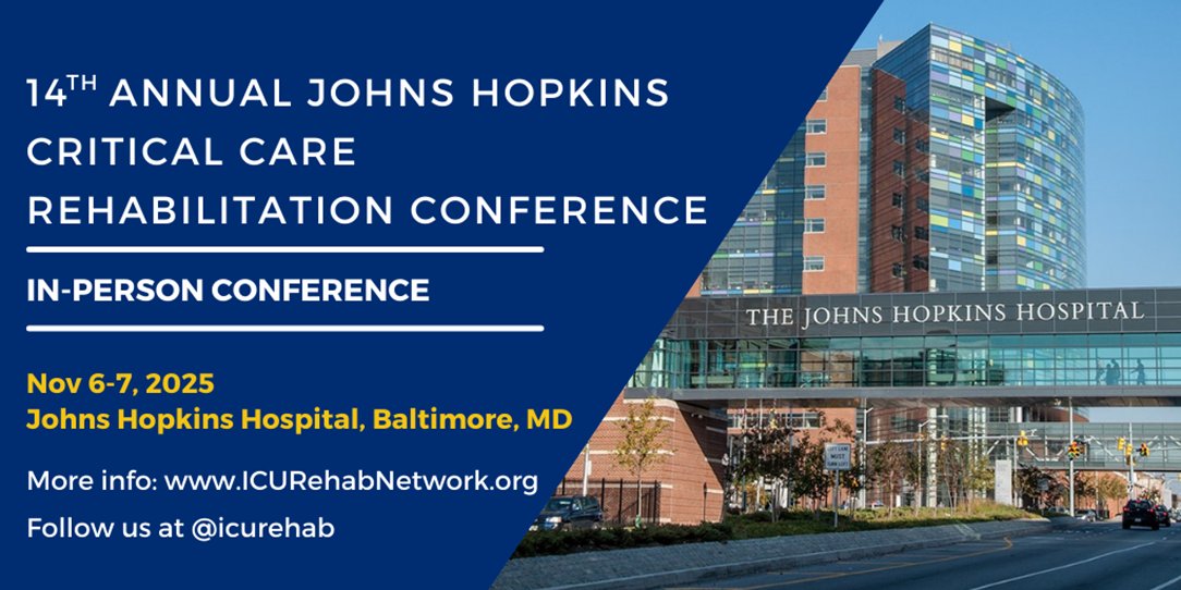 HopkinsCME (@hopkinscme) on Twitter photo Register now!
The 14th <a href="/HopkinsMedicine/">Johns Hopkins Medicine</a>
@ICURehab Conference
In-Person Conference:
Johns Hopkins Hospital
Nov 6-7, 2025
See infographic below
Register & Info:
icurehabnetwork.org/2025icurehabco…
#ICURehab Register now!
The 14th <a href="/HopkinsMedicine/">Johns Hopkins Medicine</a>
@ICURehab Conference
In-Person Conference:
Johns Hopkins Hospital
Nov 6-7, 2025
See infographic below
Register & Info:
icurehabnetwork.org/2025icurehabco…
#ICURehab
