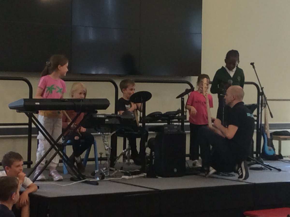 Some very brave children performing in front of the whole school and parents!