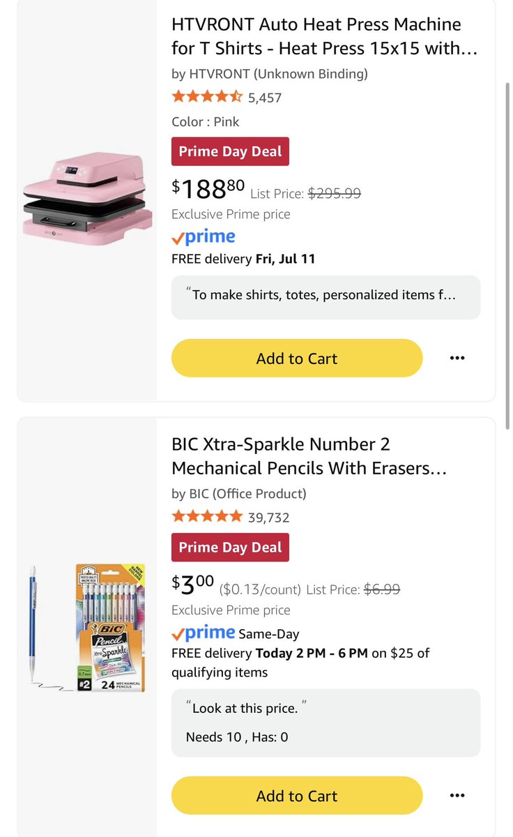 Sabrina Fitzhugh (@fitzhughsabrina) on Twitter photo Wow! These are awesome prime day classroom deals! These pencils for $3 a pack! Any RT appreciated:) This heat press would be amazing to add to my school. <a href="/craignewmark/">craig newmark</a>
amazon.com/hz/wishlist/ls… Wow! These are awesome prime day classroom deals! These pencils for $3 a pack! Any RT appreciated:) This heat press would be amazing to add to my school. <a href="/craignewmark/">craig newmark</a>
amazon.com/hz/wishlist/ls…