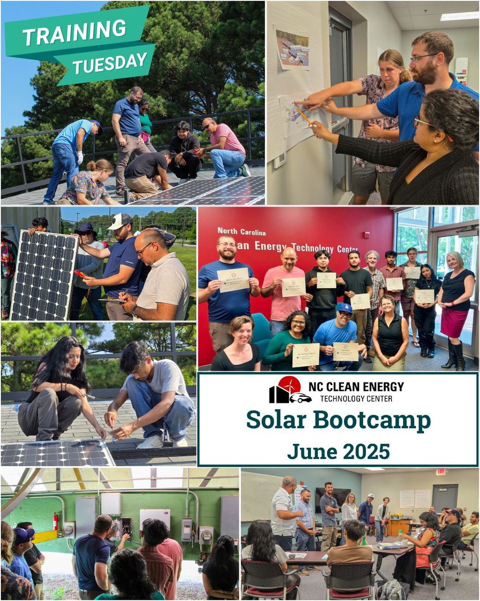 We're starting a weekly series, Training Tuesdays! This week, we are highlighting the Solar Bootcamp that took place in late June, held by NCCETC and the NC State College of Natural Resources.

Stay tuned for a recap blog about the bootcamp!

#trainingtuesday #solarbootcamp