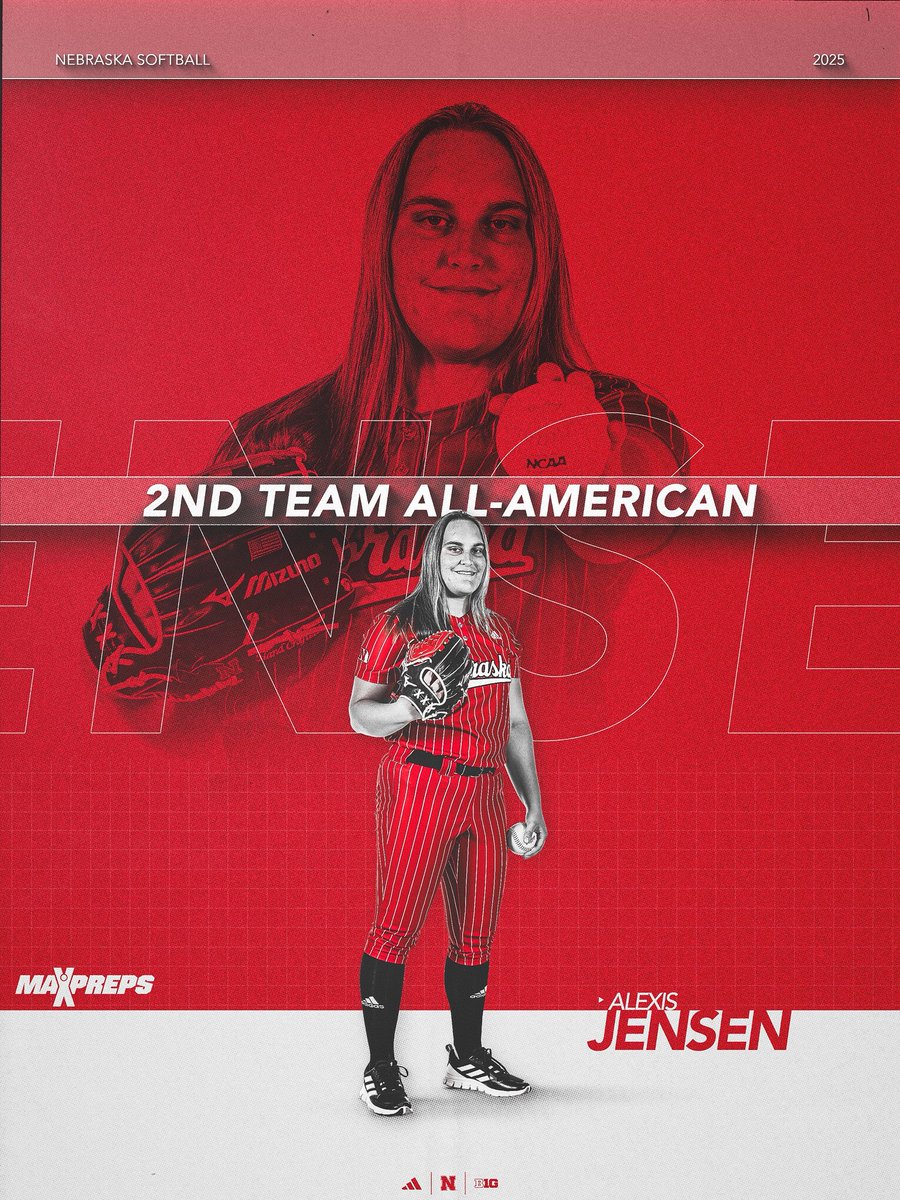 HuskerSoftball's tweet image. One of the best players in the country. ☝️
ICYMI @99jensenalexis was named a @MaxPreps 2nd Team All-American after her record-setting high school career.
