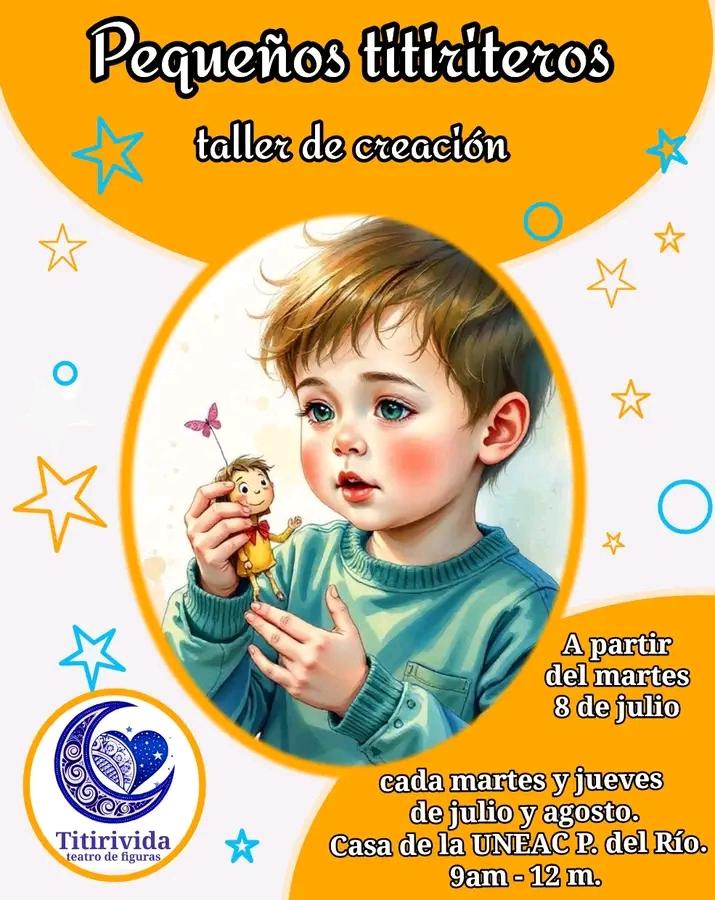 EscenicasPinar's tweet photo. ¡Este Verano, Dale Vida a tus Sueños en el Taller de Teatro Titirivida! 
Comienzan cada martes y jueves, de 9:00 am a 12:00 m, en la casa de la UNEAC. Talleres de Títeres, Animación Teatral, Música y más. ¡Transforma tu verano en una aventura creativa!
 #PinardelRío https://t.co/2uQ4vUH44V