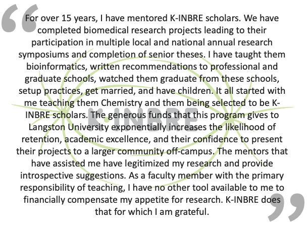 KansasINBRE's tweet image. Amazing testimonial from K-INBRE mentor and awardee Dr. Sharon Lewis from @LangstonU. Thanks so much for the kind words, Dr. Lewis! 🥰 #research  #researchlife #researchstudy #researchwork #womeninSTEM