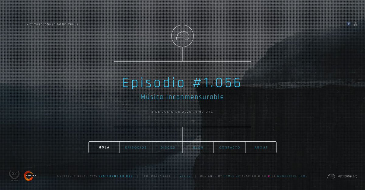 Hoy es un gran día: ¡hoy hay EPISODIO NUEVO de lostfrontier! 😄
📻 Episodio #1.056 | “Música inconmensurable“ » lostfrontier.org/t29.html#1056