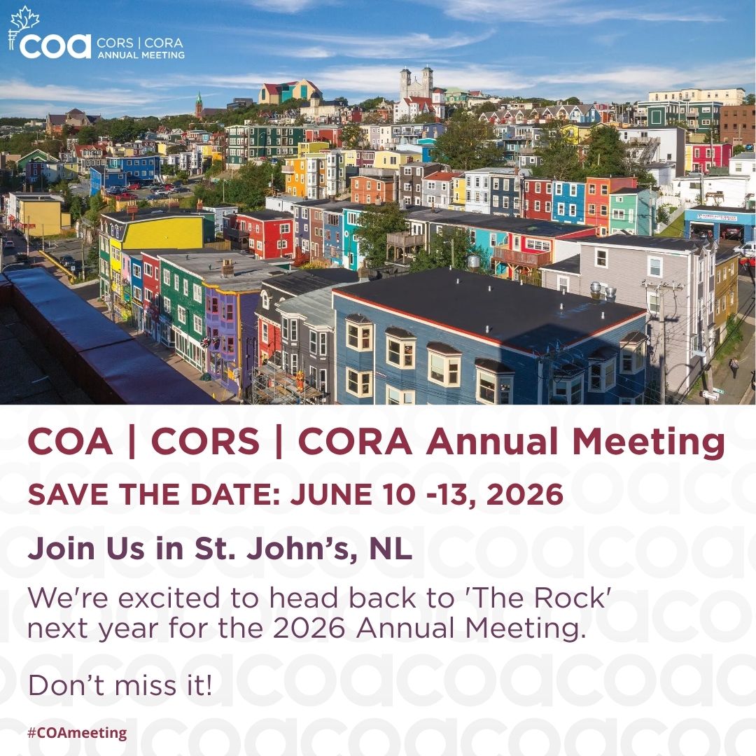 CdnOrthoAssoc's tweet image. Mark your calendars! 🗓️
We’re thrilled to announce that the COA | CORS | CORA Annual Meeting is heading to "The Rock" — St. John’s, Newfoundland & Labrador — in June 2026.
Join us on Canada’s beautiful east coast for connection, learning, and unforgettable moments in one of the…