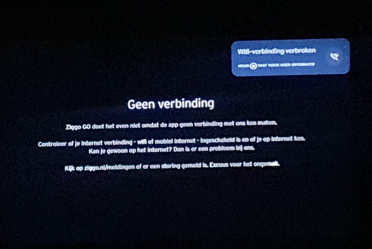 mirw83's tweet image. Zit je net lekker #Gortoverdegrens te kijken, krijg je dit 🙄
werkt super die WiFi garantie van #Ziggo 🤔
