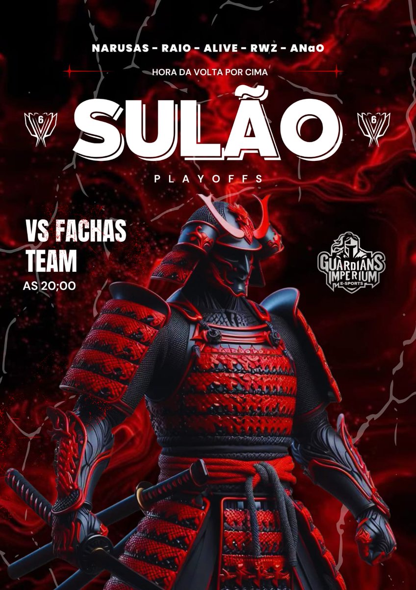 Hoje é dia da gente dar a volta por cima 

Porque nós somos brasileiros e brasileiro não desisti nunca.
O primeiro passo da Guardians no Sulão