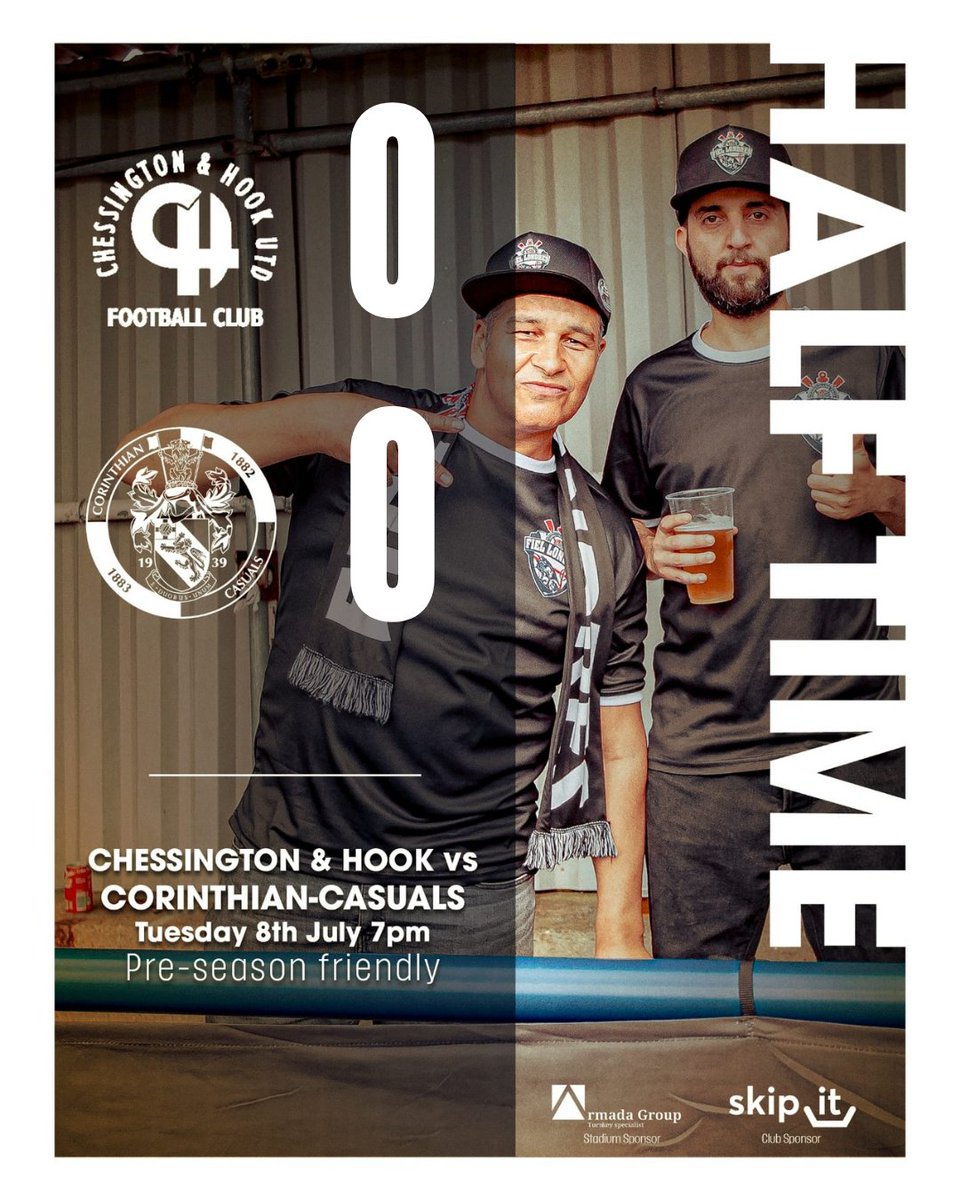 Corinthian-Casuals (@corinthiancas) on Twitter photo It's goalless at the break in this pre-season friendly at <a href="/CHUFC/">Chessington & Hook Utd FC</a>, after a first half dominated by Casuals. We've had the chances but not been able to put them away yet.
Up the Casuals! 🩷🤎 It's goalless at the break in this pre-season friendly at <a href="/CHUFC/">Chessington & Hook Utd FC</a>, after a first half dominated by Casuals. We've had the chances but not been able to put them away yet.
Up the Casuals! 🩷🤎