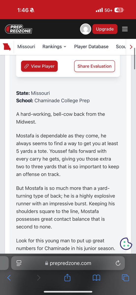Youssef Mostafa RB π (@youssefm2008) on Twitter photo Grateful to be recognized by Prep Redzone and <a href="/The_onlyAjReed/">Allen Reed</a> ππ½
βA hard-working, bell-cow back from the Midwestβ¦ dependable as they comeβ¦ explosive runner with great contact balance.β
Appreciate the love β just getting started. Junior season loading. πͺπ½π₯ Grateful to be recognized by Prep Redzone and <a href="/The_onlyAjReed/">Allen Reed</a> ππ½
βA hard-working, bell-cow back from the Midwestβ¦ dependable as they comeβ¦ explosive runner with great contact balance.β
Appreciate the love β just getting started. Junior season loading. πͺπ½π₯