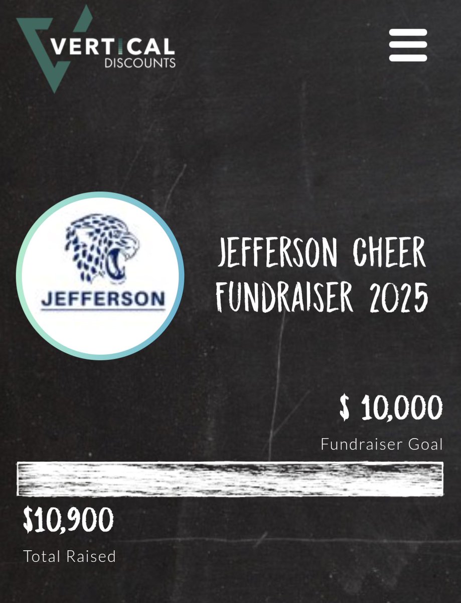 VerticalRaiseMN (@vrminnesota) on Twitter photo Congrats to the <a href="/jeffjaguars/">Jefferson Jaguars</a> cheer team raising almost $11,000 with the @verticalraise discount app fundraiser. That's almost $1300 more than last year. Best of luck with summer workouts and your upcoming season.
#fundraising #cheer #cheerleading #jeffersonjaguars Congrats to the <a href="/jeffjaguars/">Jefferson Jaguars</a> cheer team raising almost $11,000 with the @verticalraise discount app fundraiser. That's almost $1300 more than last year. Best of luck with summer workouts and your upcoming season.
#fundraising #cheer #cheerleading #jeffersonjaguars