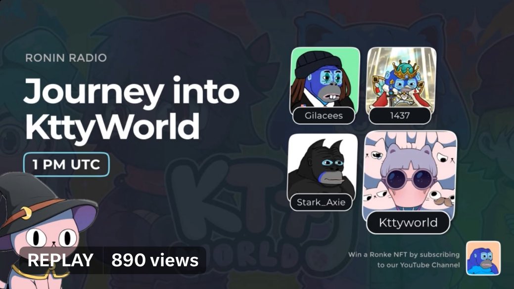 KTTY (@kttyworld) on Twitter photo Big purrs of gratitude to the amazing <a href="/TheRoninRadio/">RoninRadio</a> team for hosting us today 🐾🎙️
You made us feel truly seen and truly at home in this ecosystem.
It was incredible to see over 890 listeners tune in for the KTTYWorld takeover 😻
Your platform gave us the chance to showcase our Big purrs of gratitude to the amazing <a href="/TheRoninRadio/">RoninRadio</a> team for hosting us today 🐾🎙️
You made us feel truly seen and truly at home in this ecosystem.
It was incredible to see over 890 listeners tune in for the KTTYWorld takeover 😻
Your platform gave us the chance to showcase our