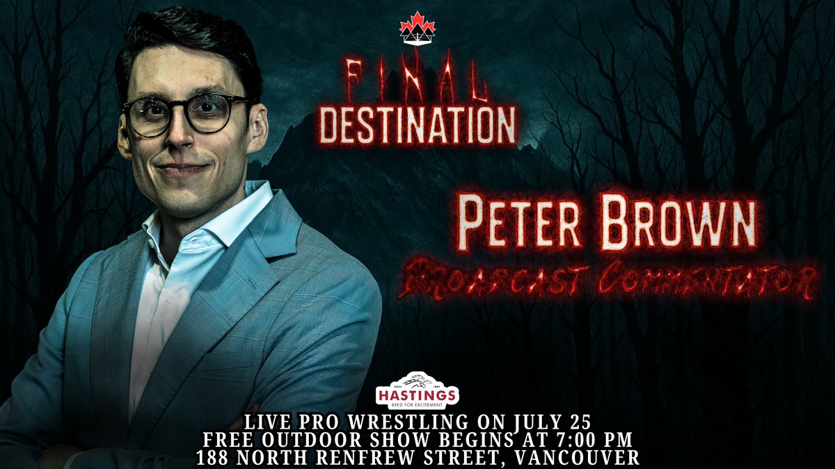 Canadian Apex Wrestling (@cdnapxwrestling) on Twitter photo On July 25th at <a href="/hastingsraces/">Hastings Racecourse</a>...
<a href="/alsopeterbrown/">Peter Brown</a> will be ringside calling the action!
Come see this FREE OUTDOOR SHOW and have a day at the races! On July 25th at <a href="/hastingsraces/">Hastings Racecourse</a>...
<a href="/alsopeterbrown/">Peter Brown</a> will be ringside calling the action!
Come see this FREE OUTDOOR SHOW and have a day at the races!