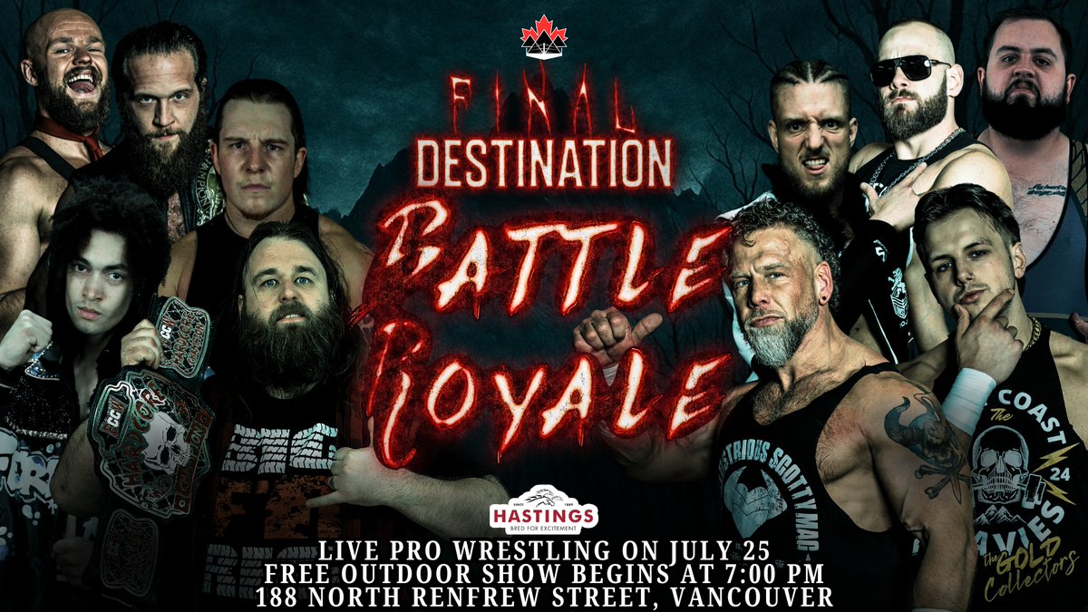 Canadian Apex Wrestling (@cdnapxwrestling) on Twitter photo On July 25th at <a href="/hastingsraces/">Hastings Racecourse</a> an epic BATTLE ROYALE will kick off Final Destination!
Come see this FREE OUTDOOR SHOW and have a day at the races! On July 25th at <a href="/hastingsraces/">Hastings Racecourse</a> an epic BATTLE ROYALE will kick off Final Destination!
Come see this FREE OUTDOOR SHOW and have a day at the races!