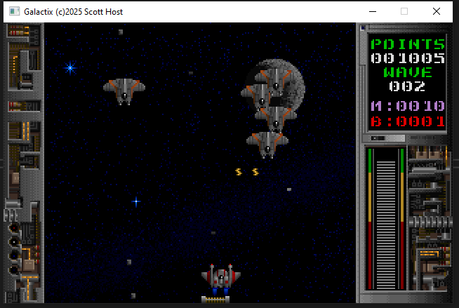 Scott Host: DemonStar - Raptor Call of the Shadows (@echologin) on Twitter photo Well got Galactix running, but it has some weird timing issues that needs to be fixed.
After today going back to wrap up DemonStar and will work on this port in spare time. Maybe do a last game jam with Mike <a href="/BelowTheStone/">Below The Stone</a> when its ready to wrap up and ship. Well got Galactix running, but it has some weird timing issues that needs to be fixed.
After today going back to wrap up DemonStar and will work on this port in spare time. Maybe do a last game jam with Mike <a href="/BelowTheStone/">Below The Stone</a> when its ready to wrap up and ship.