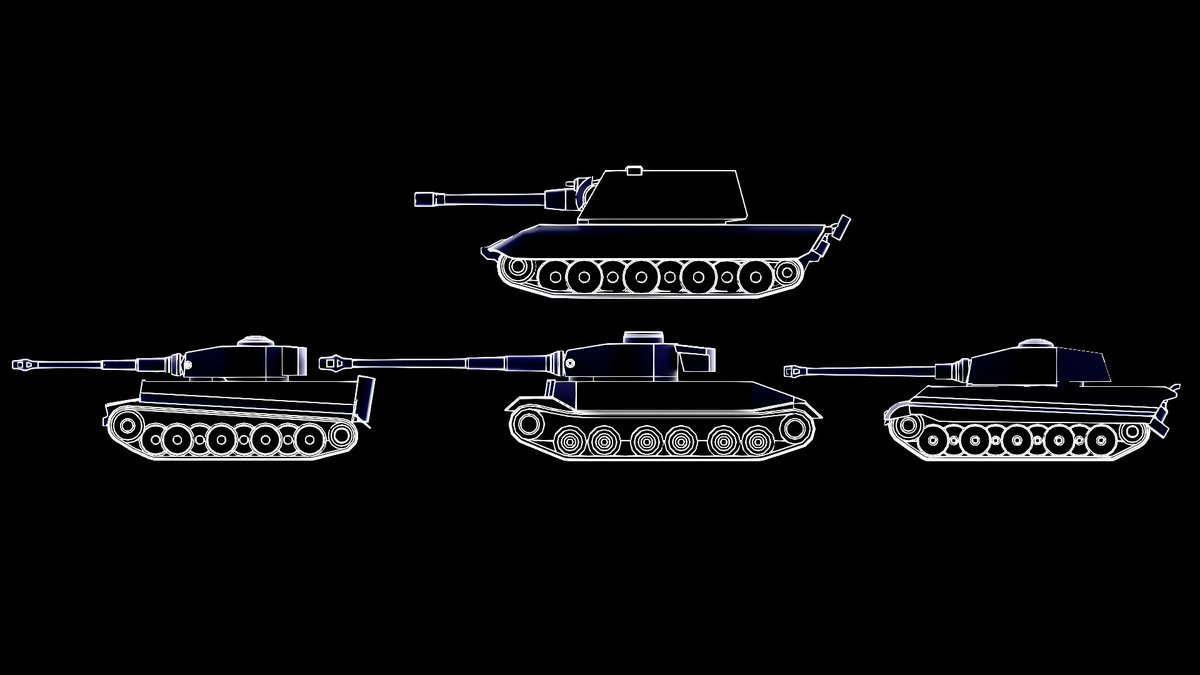 Some heavy tanks with line art mod