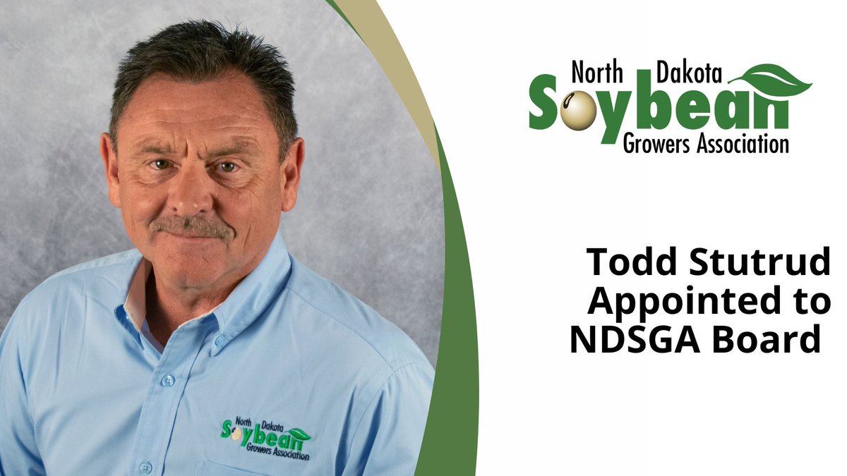 NDSoyGrowers's tweet image. Todd Stutrud of Barton was recently appointed to serve as a director on the North Dakota Soybean Growers Association Board. We’re glad to have his voice and perspective helping advocate for North Dakota soybean farmers. 🌱 Welcome, Todd!