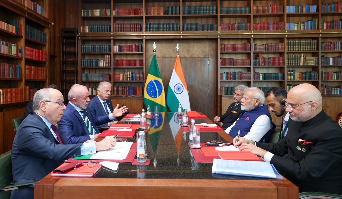 In Brasília, PM <a href="/narendramodi/">Narendra Modi</a> held productive talks with President <a href="/LulaOficial/">Lula</a>. The discussions focused on diversifying trade ties, as well as expanding cooperation in clean energy, sustainable development and mitigating climate change. The leaders also agreed to deepen