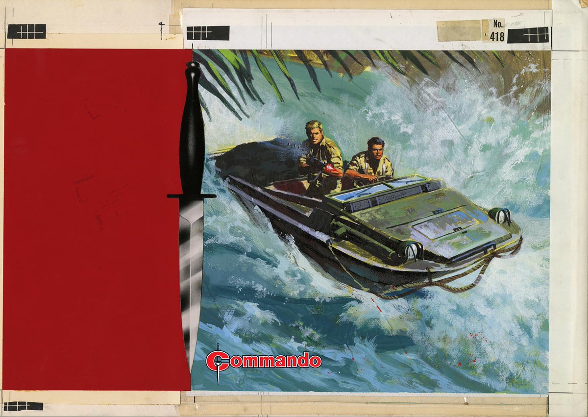 CommandoComic's tweet image. The DUCK is a six-wheeled truck that can speed on land at 50 mph or move through water at five or six knots. Sergeant Mick Nelson turned his DUCK into a floating battleship and made a name for himself in the jungle rivers of Burma! Issue 5872 is out soon! - QM