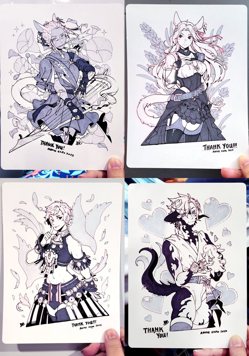 endymade's tweet image. Another special thank you to the wonderful individuals who granted me the honor of drawing their #ffxiv WoLs this weekend! I always love doing some traditional inkwork once in a while, and couldn't have asked for a kinder bunch of folks!!!