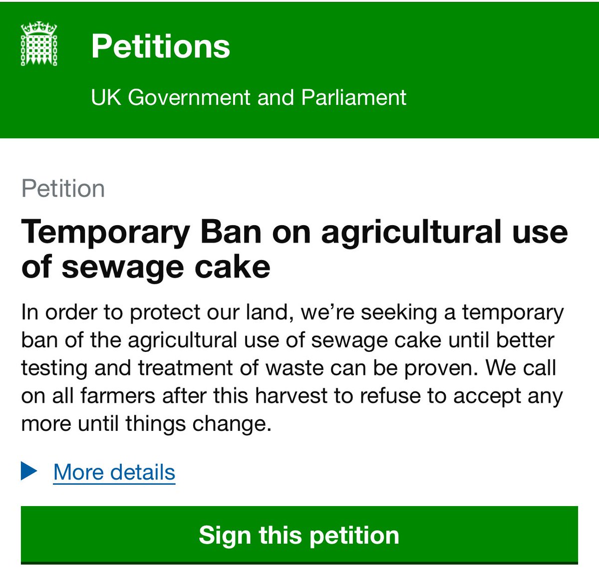 Cockers a vital petition to sign. 

🚨TOXIC SLUDGE ON OUR FIELD🚨

New revelations confirm what many feared — Our government is letting toxic sewage sludge laced with PFAS “forever chemicals” be dumped on our British Farmland.

They know it’s poisoning our soil, our food, our