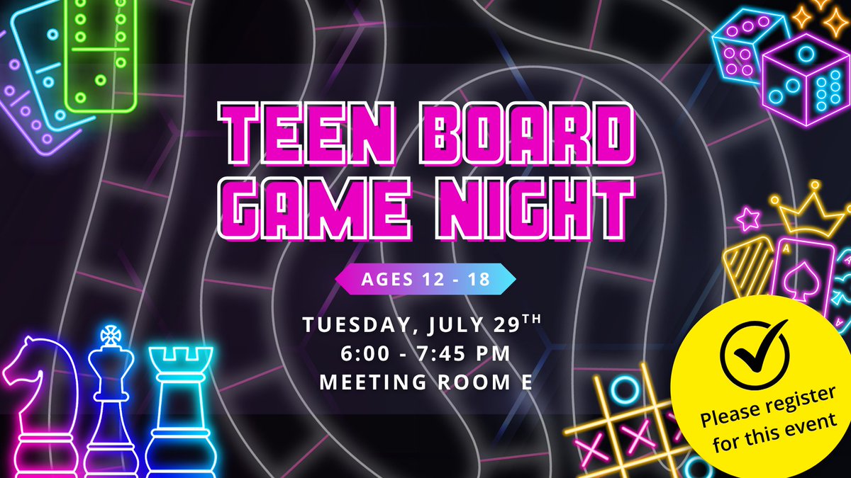 Scott Co. Public Lib (@scottpublib) on Twitter photo Ready to roll the dice and claim victory? š²š
Join us for an epic board game showdown! Whether youāre a strategy pro or here for laughs, play, compete, and connect. For ages 12ā18. The number of players are limited. Register to save your spot!
scottcounty.librarycalendar.com/event/teen-boa⦠Ready to roll the dice and claim victory? š²š
Join us for an epic board game showdown! Whether youāre a strategy pro or here for laughs, play, compete, and connect. For ages 12ā18. The number of players are limited. Register to save your spot!
scottcounty.librarycalendar.com/event/teen-boaā¦
