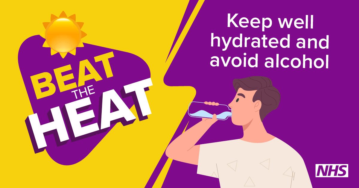 It looks like we're in for some more hot weather, this week! Enjoy the sunshine, but #StaySafeInTheSun – drink lots of water and avoid excess alcohol. More info at hertsandwestessex.ics.nhs.uk/your-health-an…