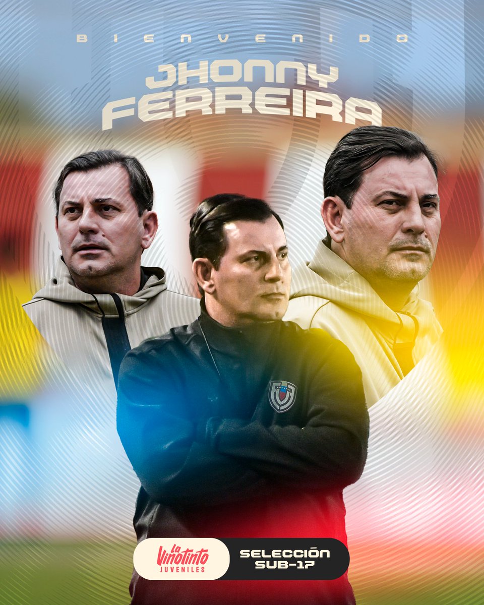 𝐒𝐄𝐋𝐄𝐂𝐂𝐈𝐎𝐍𝐀𝐃𝐎𝐑 𝐒𝐔𝐁𝟏𝟕 🇻🇪

La FVF anuncia a 𝑱𝒉𝒐𝒏𝒏𝒚 𝑭𝒆𝒓𝒓𝒆𝒊𝒓𝒂 como nuevo seleccionador de la #VinotintoSub17.

¡𝑩𝒊𝒆𝒏𝒗𝒆𝒏𝒊𝒅𝒐, 𝒑𝒓𝒐𝒇𝒆! 👏🏼

#SiempreVinotinto