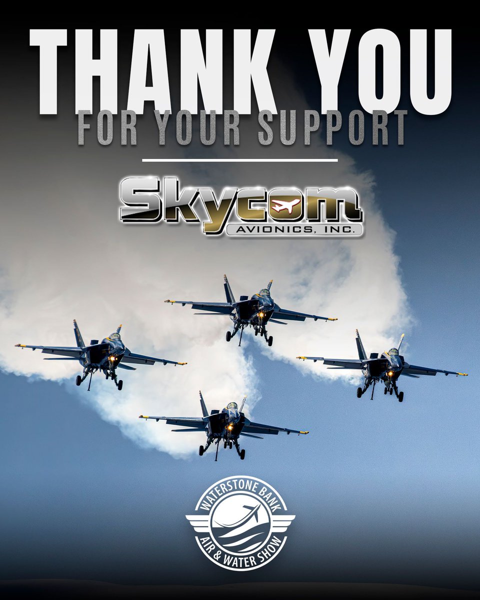 WaterStone Bank Air & Water Show (@mkeairandwater) on Twitter photo The <a href="/WaterStoneBank/">WaterStone Bank</a> Air & Water Show team extends its heartfelt #thanks to Skycom Avionics, Inc. for their generous #support. The show wouldn’t be possible without you!
#ThankYou #AirAndWaterShow #WaterStoneBank #Milwaukee #Sponsor #Sponsorship #Event The <a href="/WaterStoneBank/">WaterStone Bank</a> Air & Water Show team extends its heartfelt #thanks to Skycom Avionics, Inc. for their generous #support. The show wouldn’t be possible without you!
#ThankYou #AirAndWaterShow #WaterStoneBank #Milwaukee #Sponsor #Sponsorship #Event