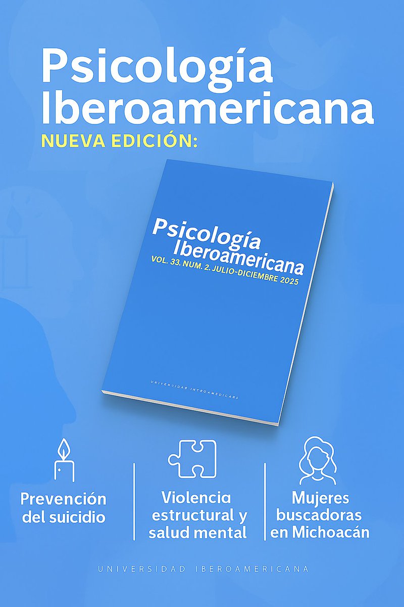 Revista Psicología Iberoamericana (@psic_ibero) on Twitter photo ¡Ya salió el nuevo número de Psicología Iberoamericana! 📘🧠
Consulta la edición 33(2), julio-diciembre 2025, con investigaciones sobre salud mental, justicia social y más.
Disponible en acceso abierto. psicologiaiberoamericana.ibero.mx/index.php/psic…
#Psicología #CienciaLatinoamericana #AccesoAbierto ¡Ya salió el nuevo número de Psicología Iberoamericana! 📘🧠
Consulta la edición 33(2), julio-diciembre 2025, con investigaciones sobre salud mental, justicia social y más.
Disponible en acceso abierto. psicologiaiberoamericana.ibero.mx/index.php/psic…
#Psicología #CienciaLatinoamericana #AccesoAbierto