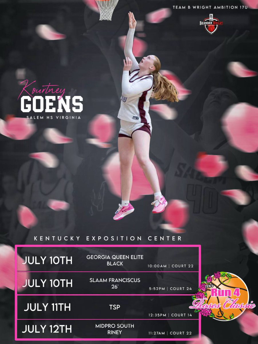 Can’t wait to be back on the court with <a href="/Ambition_Hoops/">Team Brandan Wright Ambition</a> at <a href="/TFNsRun4Roses/">TFN's Run 4 Roses</a> this week! 

<a href="/TBWexposure/">Team Brandan Wright</a> <a href="/CoachBCH/">Brittany Cox Hudson</a> <a href="/coachmcguire/">Mike McGuire</a> <a href="/CoachKPederson/">Kevin Pederson</a> <a href="/CoachCareyGreen/">Carey Green</a> <a href="/CoachCluesman/">Coach Jamie Cluesman</a> <a href="/Coach_Curtis_FU/">Pierre Curtis</a> <a href="/CoachCharris1/">Coach Harris</a> <a href="/RMCWBB/">Randolph-Macon Women's Basketball</a> <a href="/bakerjmb23/">Jason Baker</a> <a href="/CoachBanburyHPU/">Chelsea Banbury</a>