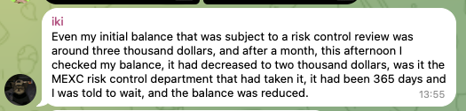 RiskVictim's tweet photo. Sad reality

@MEXC_Official is extending risk control reviews from 30 to 365 days.

Users are being locked out of their funds for a minimum of ONE YEAR — with no clear explanation. 🚫💰

📢 Share to help others stay informed.

#MEXC #RiskControl https://t.co/brj4jnG6qE