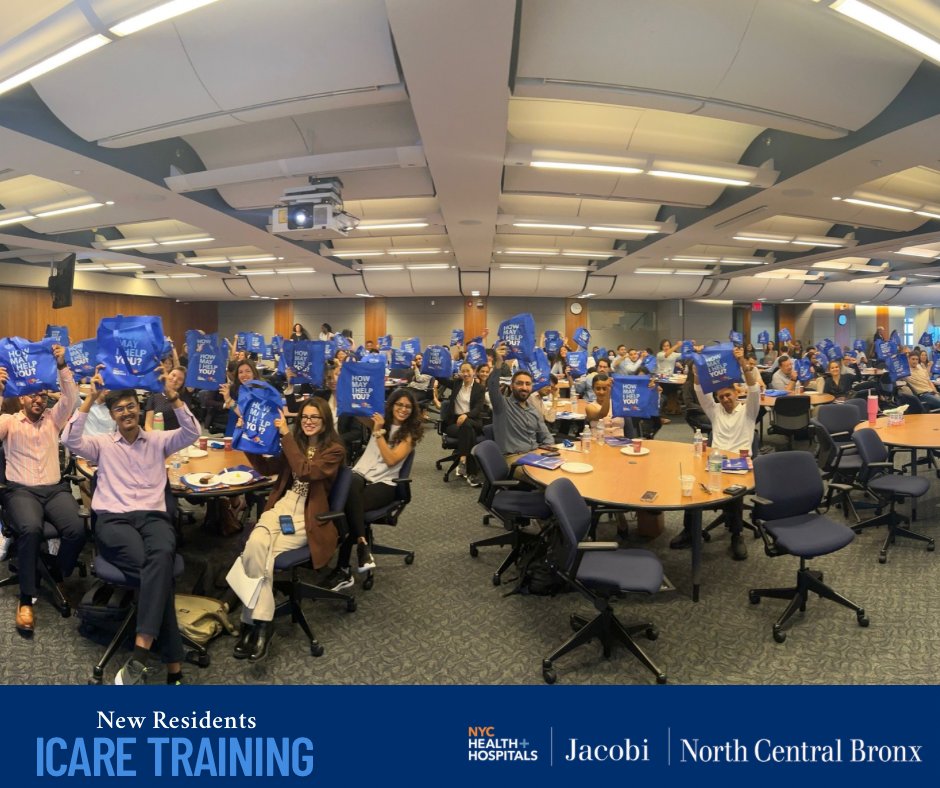 JacobiHosp's tweet image. Welcoming our new residents the #ICARE way:
Integrity. Compassion. Accountability. Respect. Excellence. . . .
#BronxCare #GraduateMedicalEducation #JacobiNorthCentralBronx