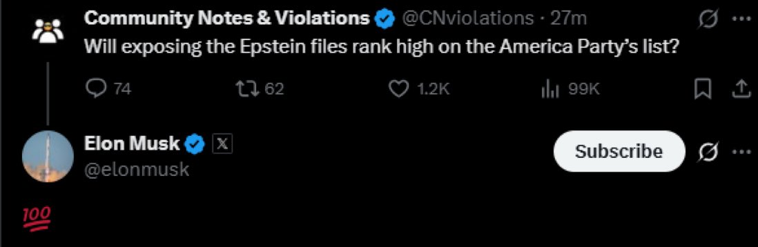 Elon Musk says his party will expose the Epstein files.