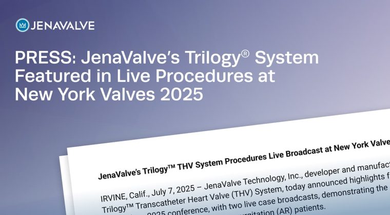 JenaValve's tweet image. Live at NY Valves 2025!
JenaValve spotlights two live case broadcasts featuring the Trilogy Heart Valve in action, showcasing its growing role in the management aortic regurgitation.
Don’t miss the details in our latest press release: jenavalve.com/jenavalves-tri…
CAUTION:…