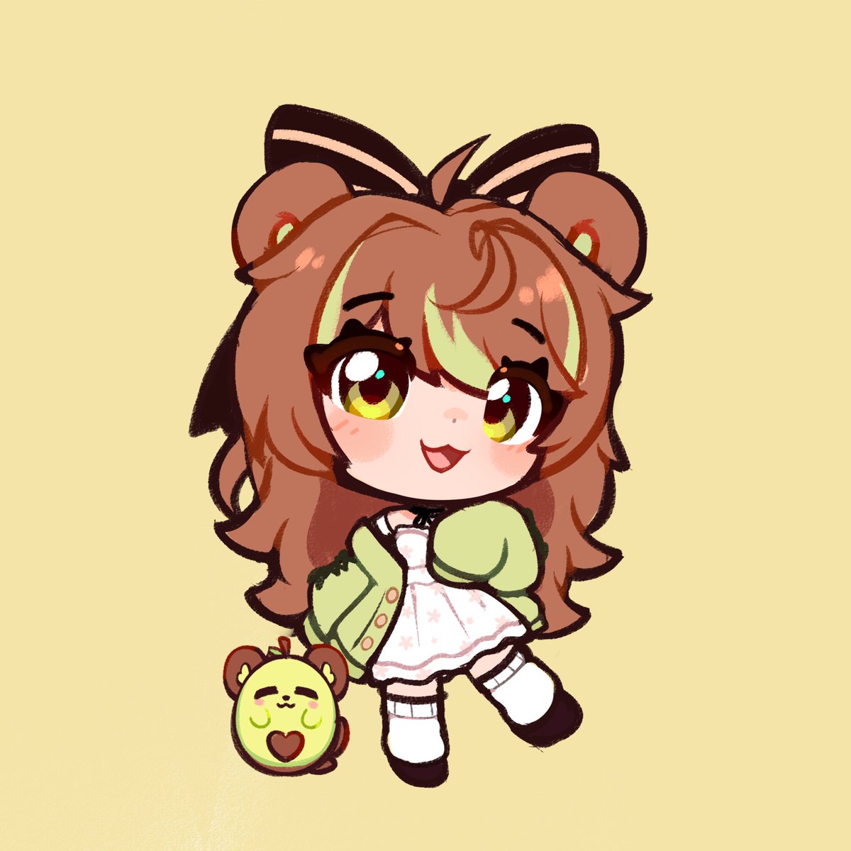 Nayomi_Arts's tweet image. Meet Abby! She is one of my OCs
Cuddly bear with her avocado plushie🥑💚
I hope she is received with much luv here❤️