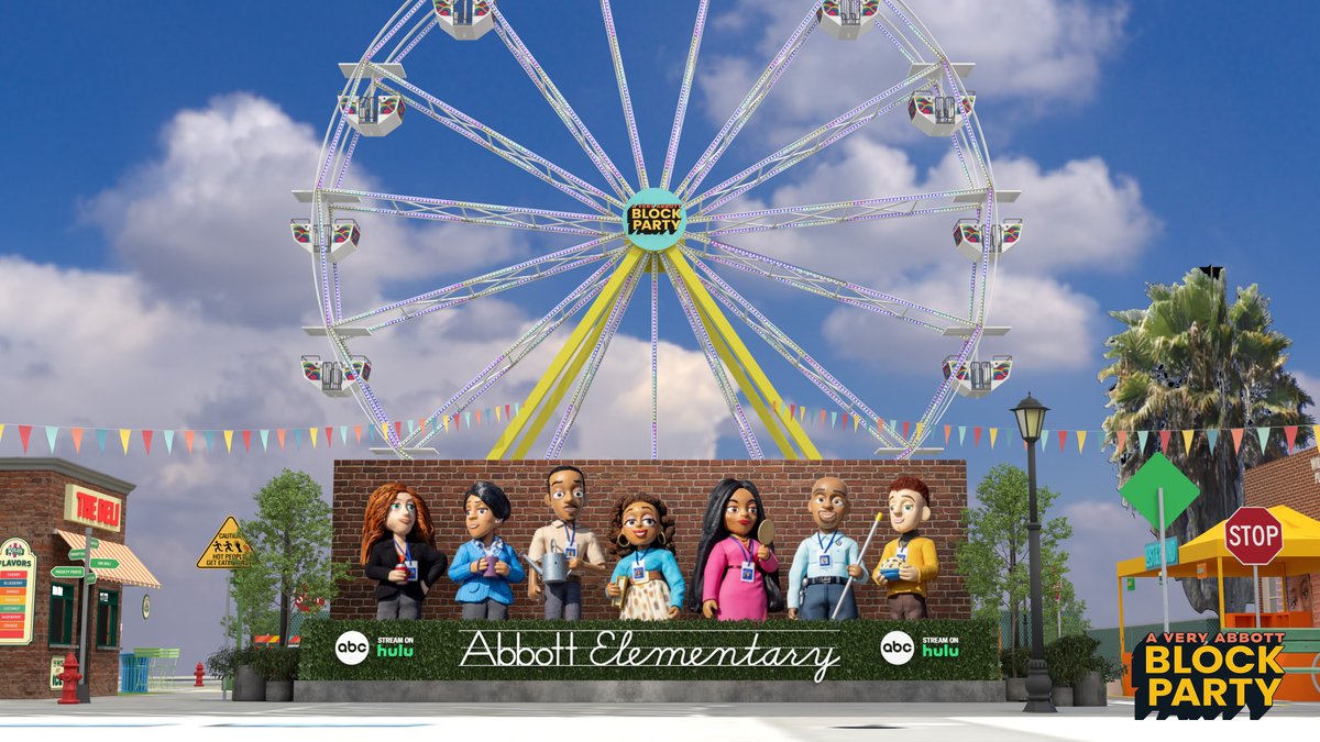 AbbottElemABC's tweet image. #AbbottElementary is ready to FUN-raise at San Diego Comic-Con, inviting attendees to experience A Very Abbott Block Party. From authentic Philly water ice and a sky-high Ferris wheel to exclusive premiums from the school’s Lost and Found, it is sure to be the hottest party on…