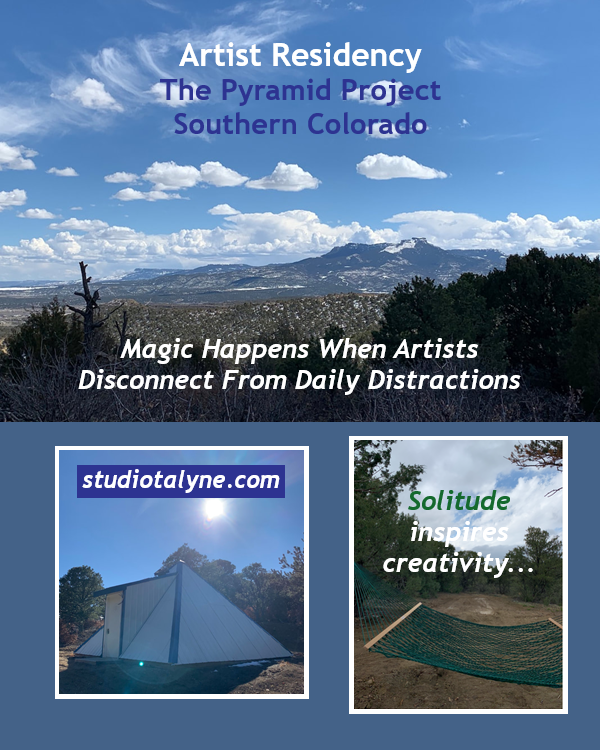 Sanctuary2016's tweet image. ARTIST RESIDENCY: Anderson Contemporary's "The Pyramid Project" - Private/exclusive/SELF-DIRECTED/ artist residency for artists, poets &amp;amp; writers in the Southern Rocky Mountains. Available Dates: June, July, Aug, Oct '25: studiotalyne.com/the-pyramid-pr… @StudioTAlyne  #artistresidency