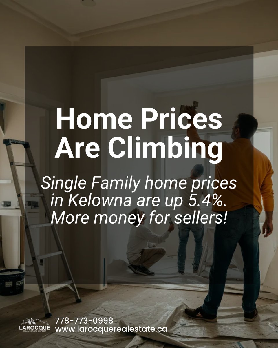 DaveLarock3's tweet photo. Thinking of selling in Kelowna? 🌟 Now is the time! ▲5.4% in home prices, robust buyer demand, &amp; a growing population make it a prime seller's market. Maximize your return with demand fueled by Canada's most sought-after lifestyle destination. #RealEstateBoom https://t.co/cc0mXwiyCh
