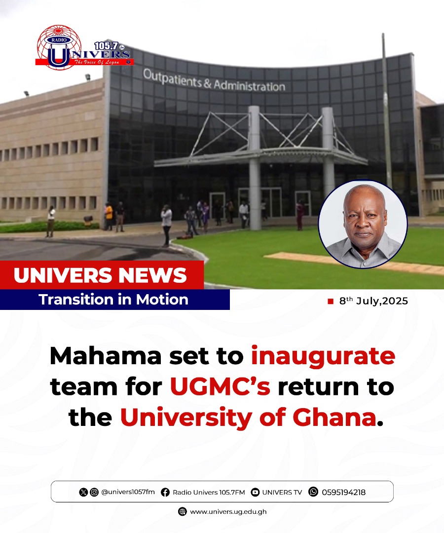 Radio Univers 105.7FM (@univers1057fm) on Twitter photo President <a href="/JDMahama/">John Dramani Mahama</a> set to inaugurate team for UGMCโs return to the <a href="/UnivofGh/">University of Ghana</a>.
#UniversNews | #RadioUnivers
#VoiceOfLegon President <a href="/JDMahama/">John Dramani Mahama</a> set to inaugurate team for UGMCโs return to the <a href="/UnivofGh/">University of Ghana</a>.
#UniversNews | #RadioUnivers
#VoiceOfLegon