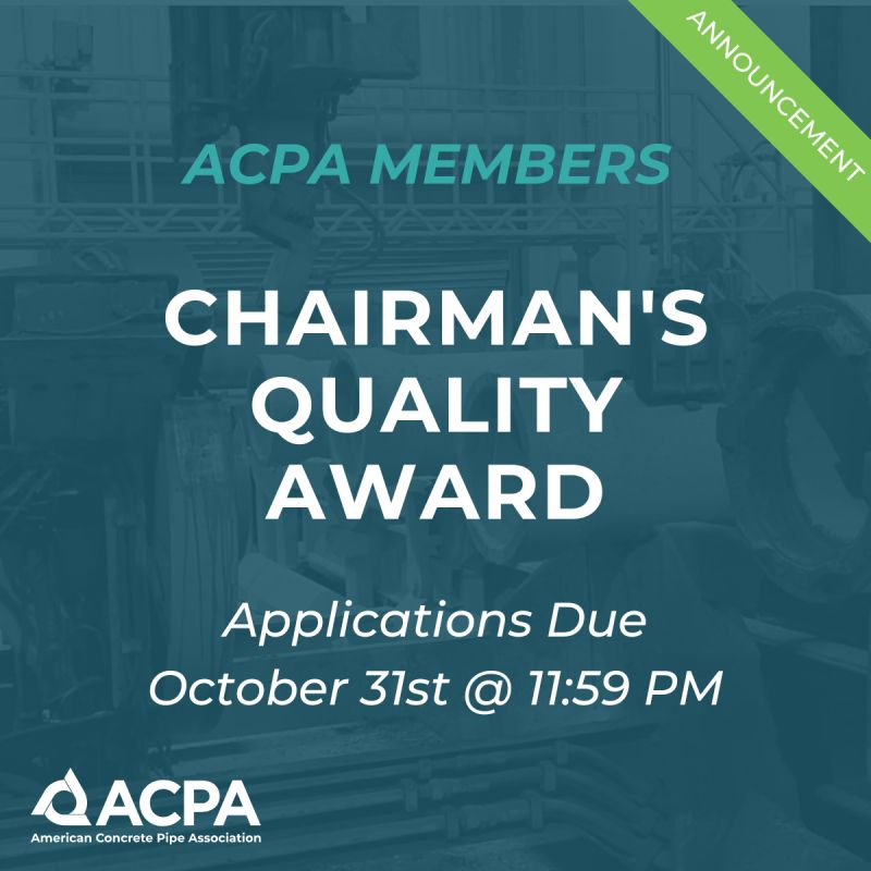 📚 Registration is open for Fall 2025 P3 Online Training!
Join ACPA’s 4-day course to deepen your knowledge of concrete pipe—from manufacturing to installation and inspection—all online.
Boost your expertise and elevate your impact.
Register: lnkd.in/gaxK6szE