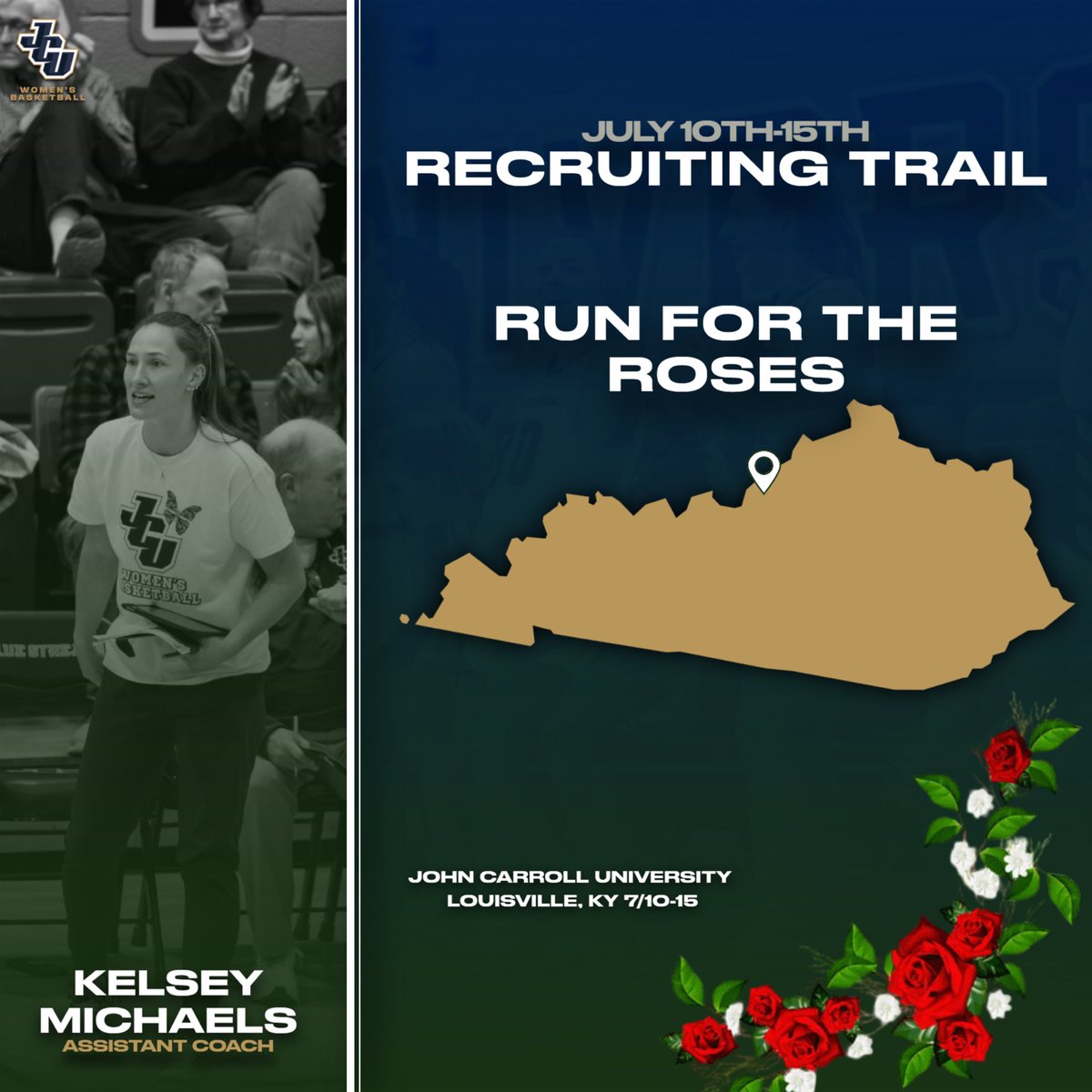 JCU_WBB's tweet image. Back on the road this week at the 🌹 Recruits, drop those schedules ⬇️