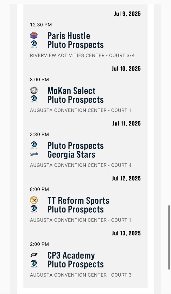 I can’t wait to play this week in Augusta, Georgia for <a href="/PLUTOBasketball/">P.L.U.T.O</a>!! Here is my schedule and times I play!!