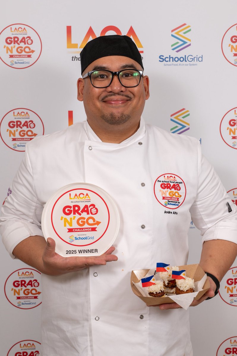 LACA (@laca_uk) on Twitter photo Congratulations to Andre Alto for winning the 2025 LACA Grab 'N' Go Challenge, sponsored by SchoolGrid!🏆🥪👏
#LACA2025 #GrabNGoChallenge#SchoolGrid #LACAME <a href="/SchoolGrid/">SchoolGrid</a> Congratulations to Andre Alto for winning the 2025 LACA Grab 'N' Go Challenge, sponsored by SchoolGrid!🏆🥪👏
#LACA2025 #GrabNGoChallenge#SchoolGrid #LACAME <a href="/SchoolGrid/">SchoolGrid</a>