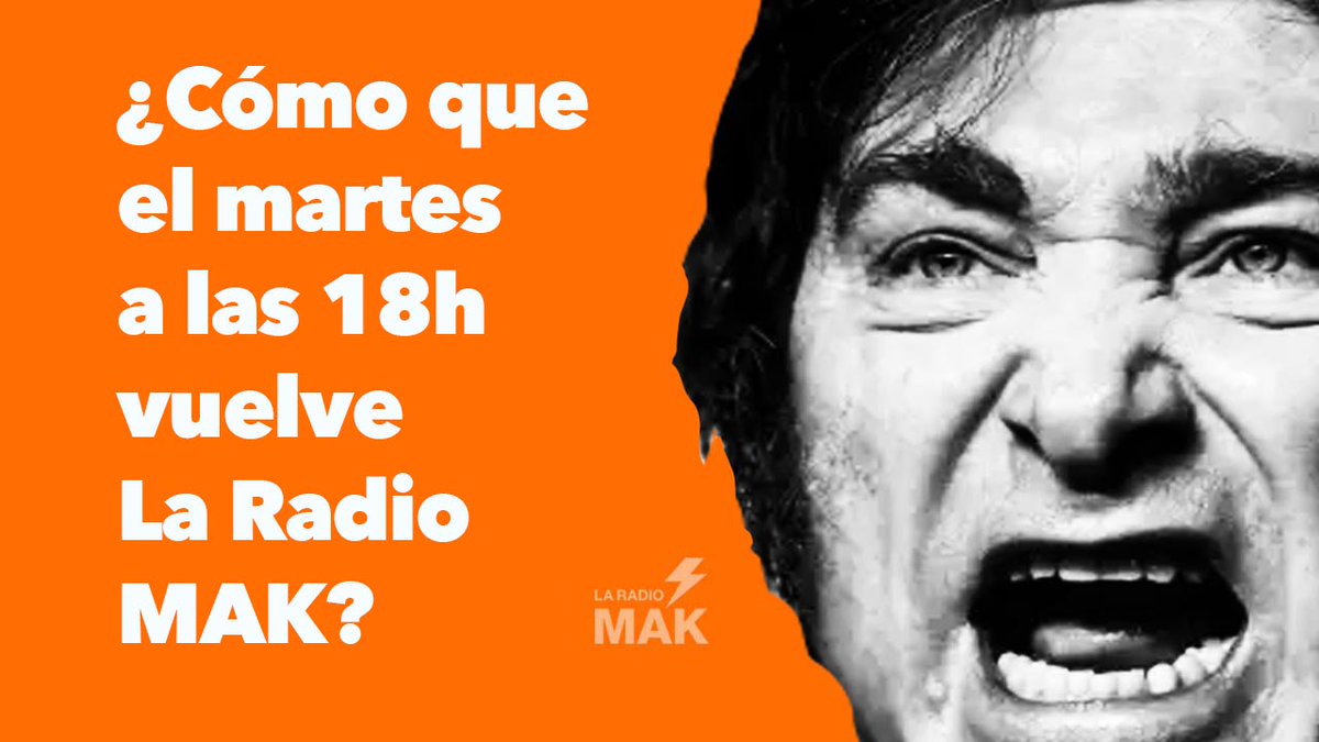 A las 18:00 vuelve <a href="/LaRadioMAK/">La Radio MAK</a>, como pide la gente. Con Amado Boudou, es cierto, pero también con <a href="/elbosnio/">El Bosnio</a> y <a href="/NagusInfo/">Nagus</a>. Digamos todo.
youtube.com/@LaRadioMAK
