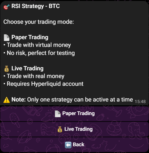 AlgoTrade__'s tweet image. Live Trading is now available in the AlgoBuilder!🤖
The moment you've been waiting for is here! After months of development and rigorous testing, the AlgoBuilder now supports LIVE TRADING with real money execution on @HyperliquidX.
How It Works (Simple 4-Step Process):
1.…